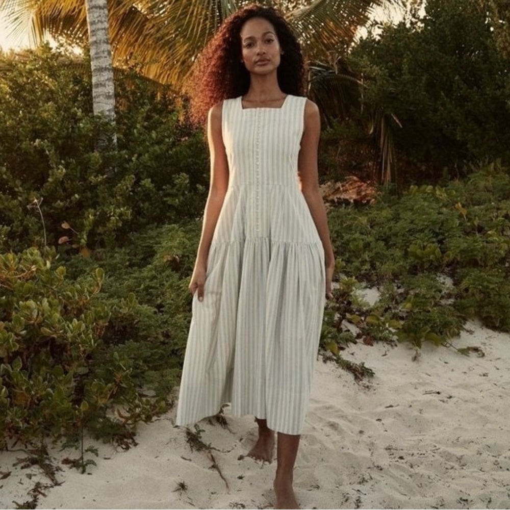 NWT Doen Rem Dress - Striped Cotton Chambray